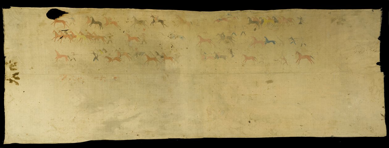 War Sheet, 1850-89 (bawełna, pigment, kredka i ołówek) autorstwa Rain in the Face Rain in the Face