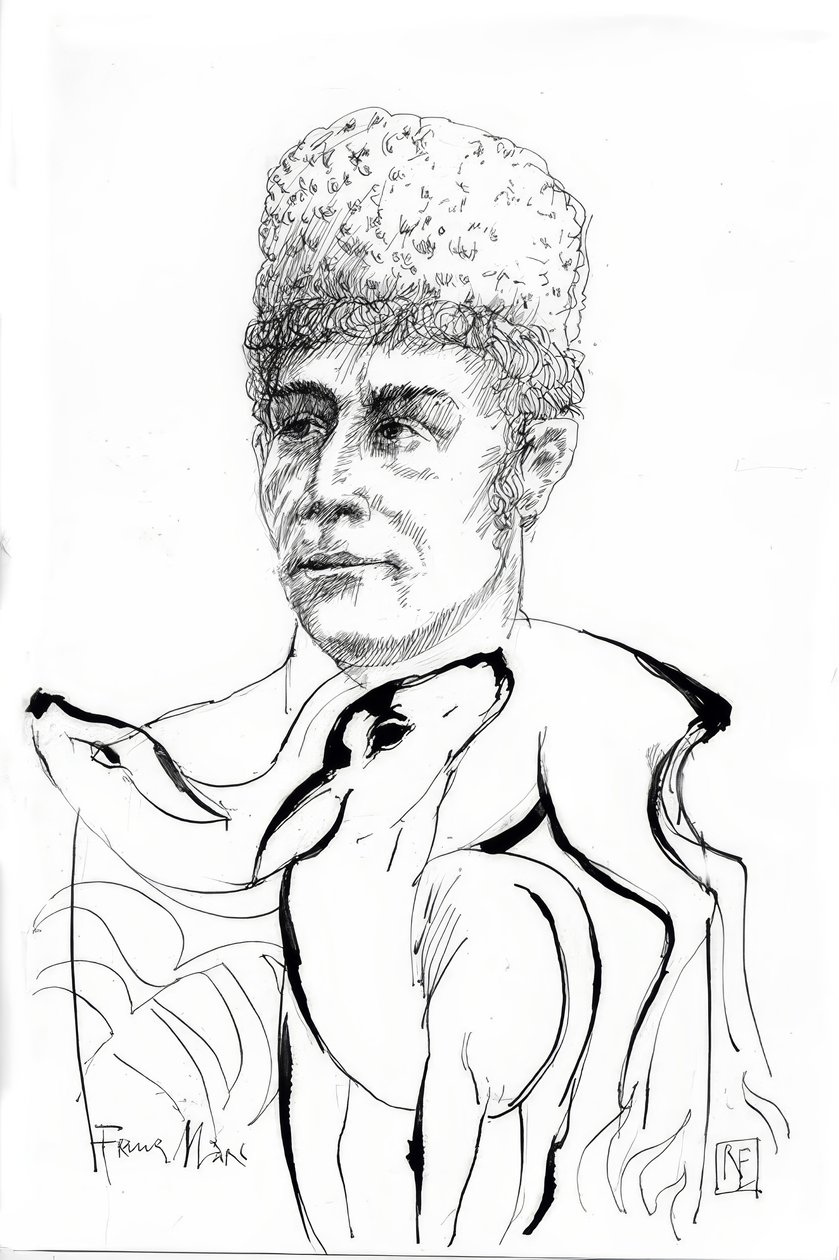 Franz Marc / rysunek Rainer Ehrt autorstwa Rainer Ehrt