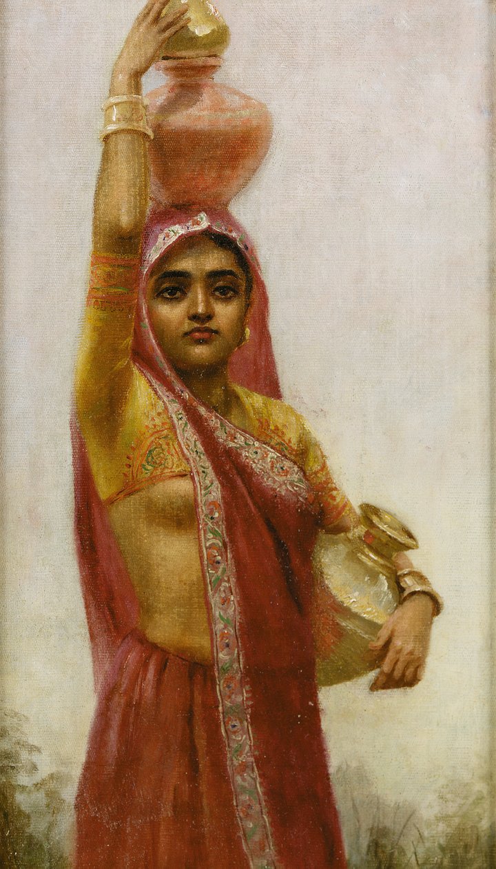 Village Belle (olej na płótnie) autorstwa Raja Ravi Varma