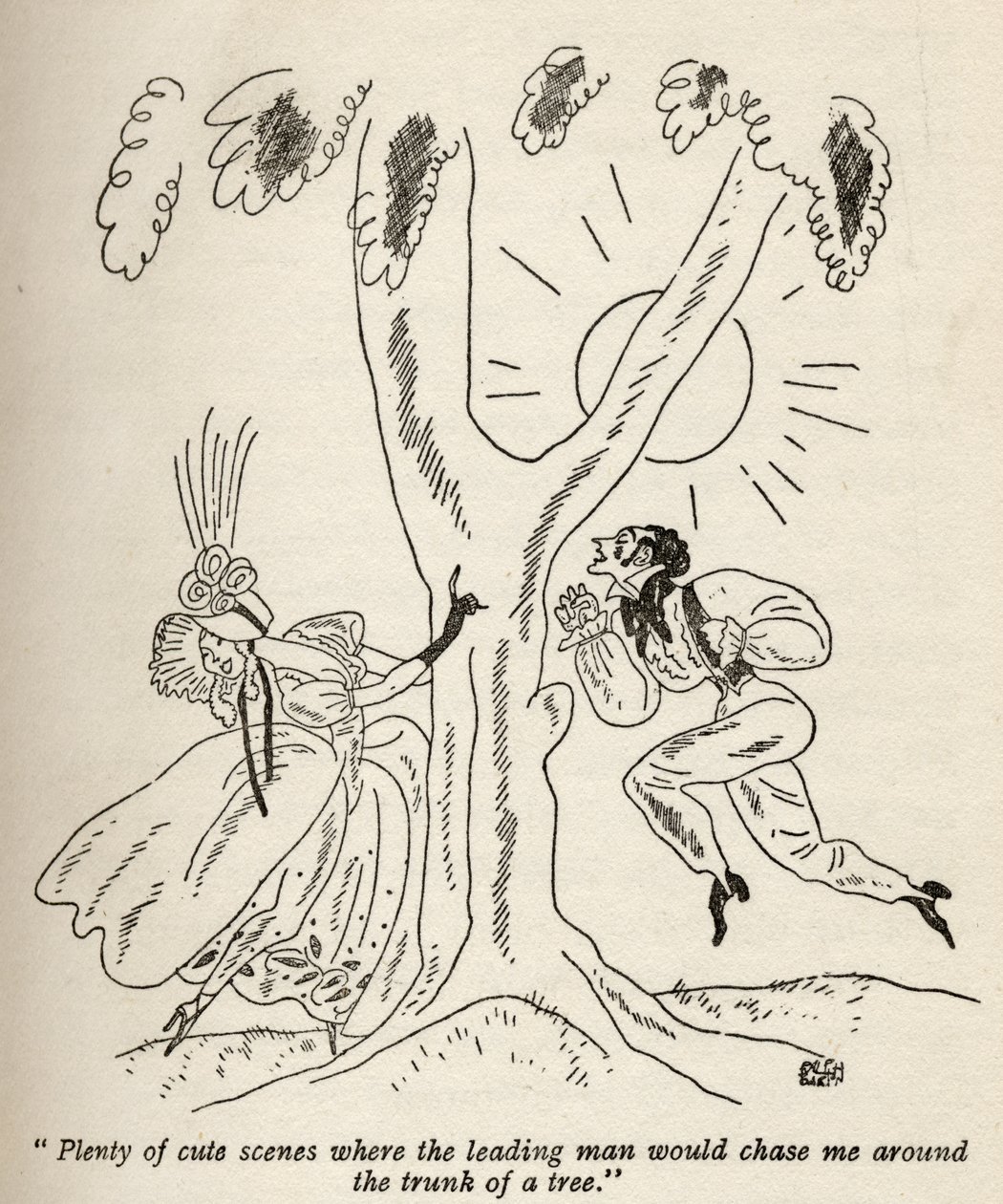 „Plenty of Cute Scenes...”, ilustracja z „But Gentlemen Marry Brunettes” Anity Loos, opublikowanej w 1928 roku autorstwa Ralph Barton