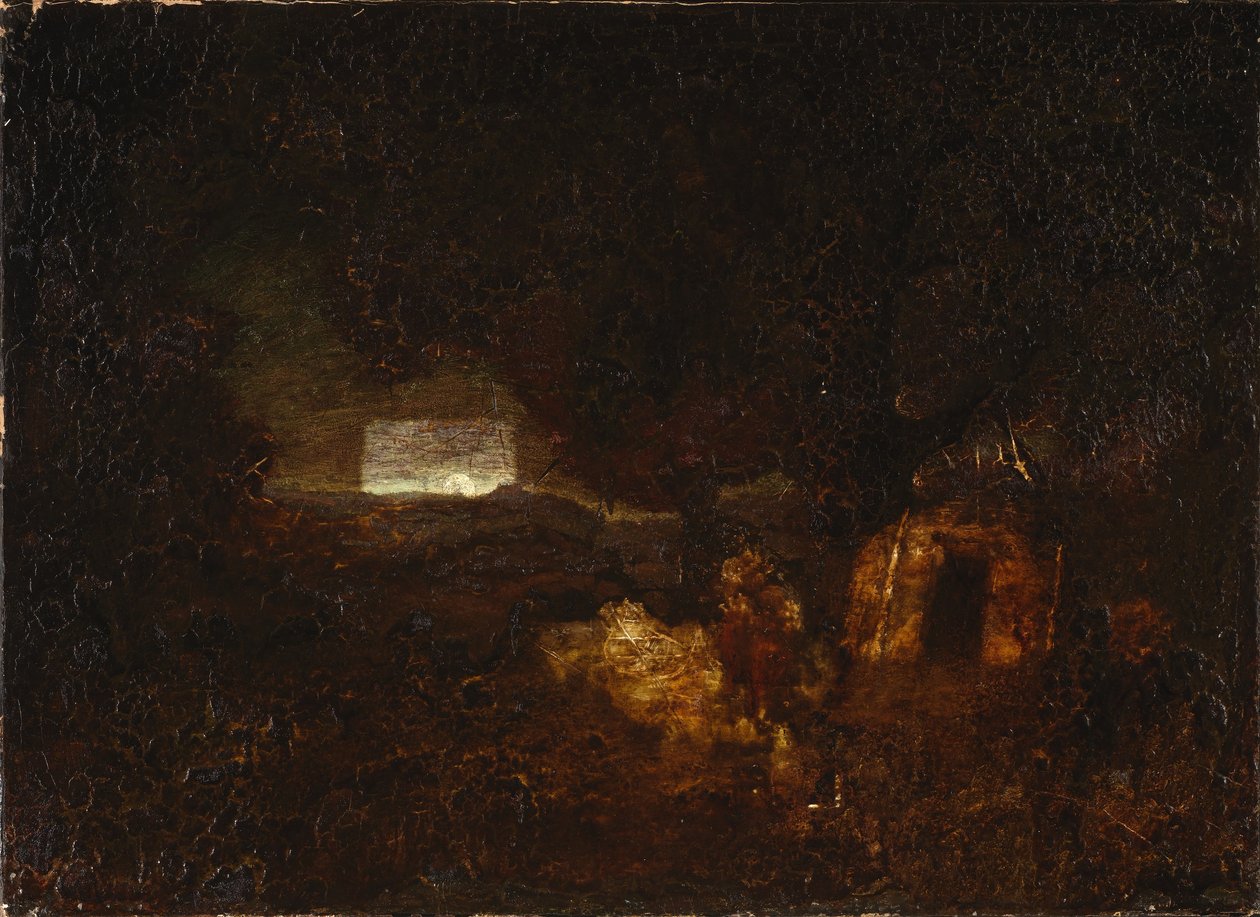 The Canoe Builders autorstwa Ralph Albert Blakelock
