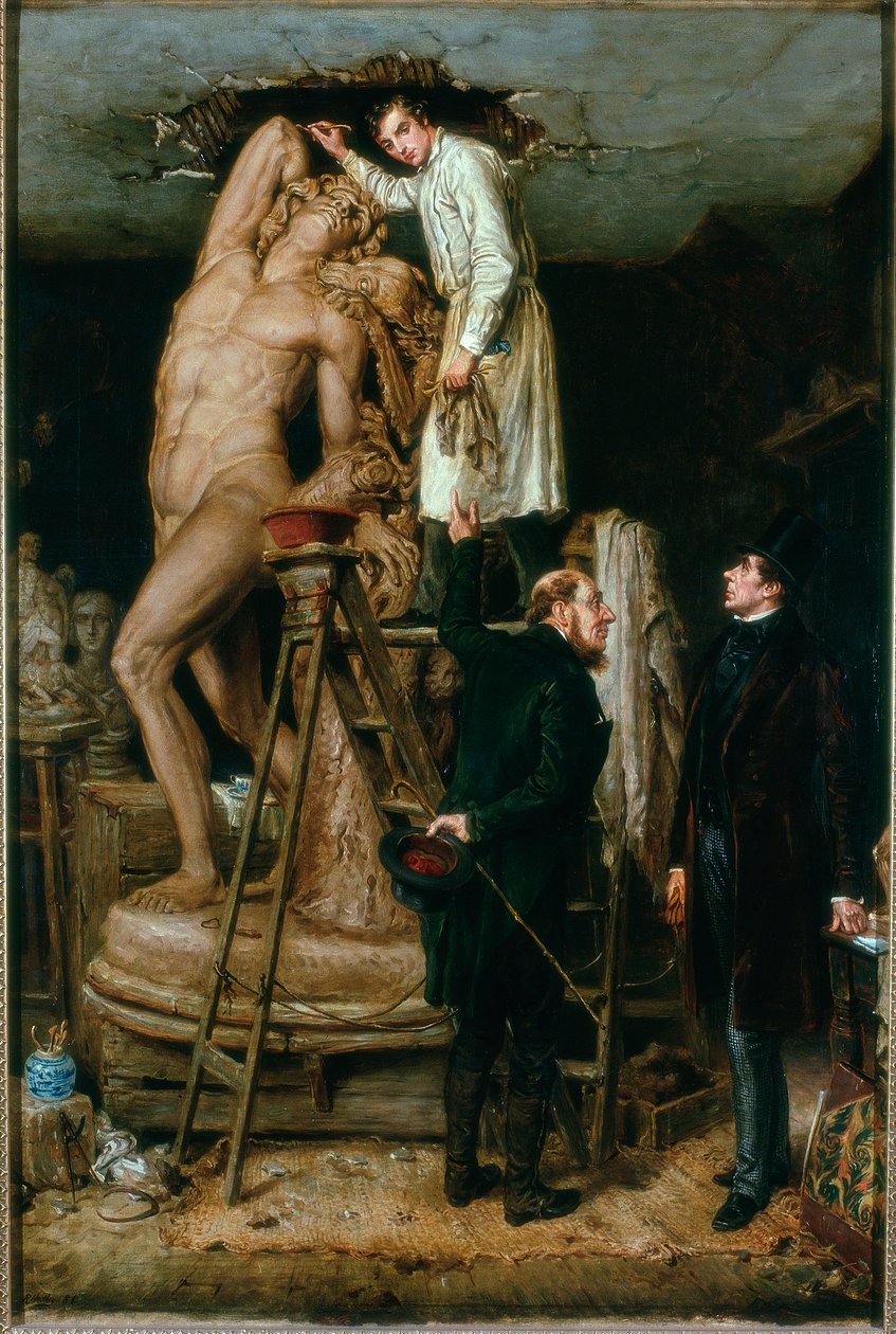 John Graham Lough w swoim studio, 1881 autorstwa Ralph Hedley