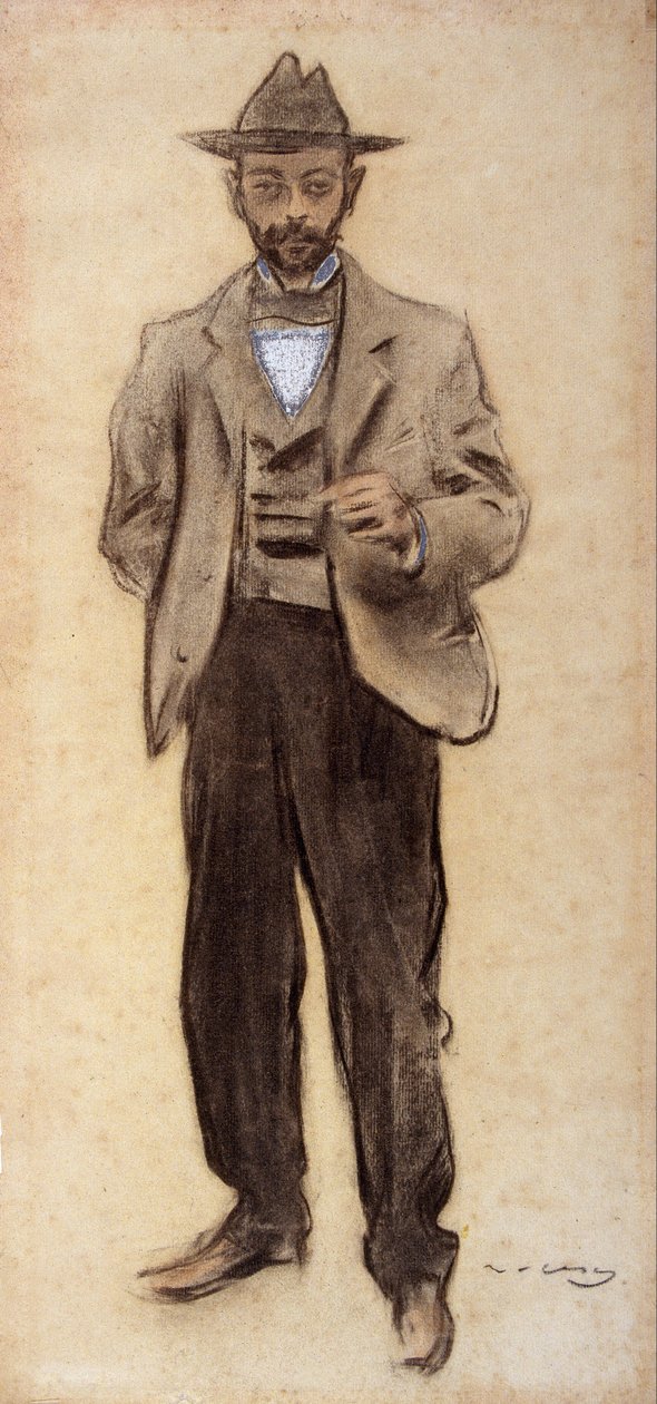 Portret Manolo Hugué autorstwa Ramon Casas i Carbo