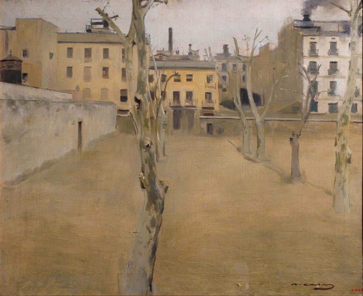 Dziedziniec starego więzienia w Barcelonie Dziedziniec owiec autorstwa Ramon Casas i Carbo