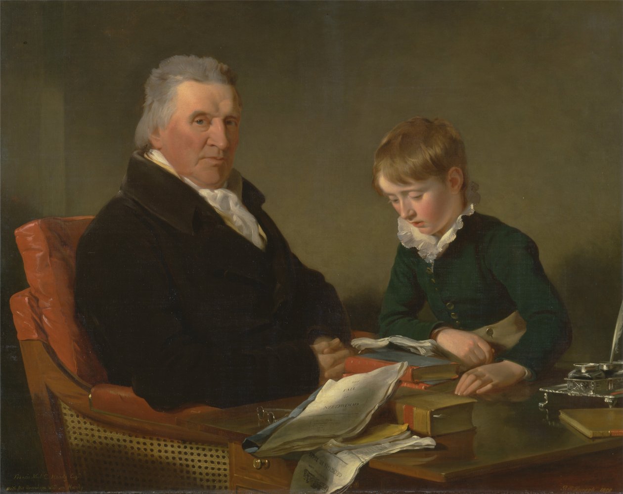 Francis Noel Clarke Mundy i jego wnuk, William Mundy (1809) autorstwa Ramsay Richard Reinagle