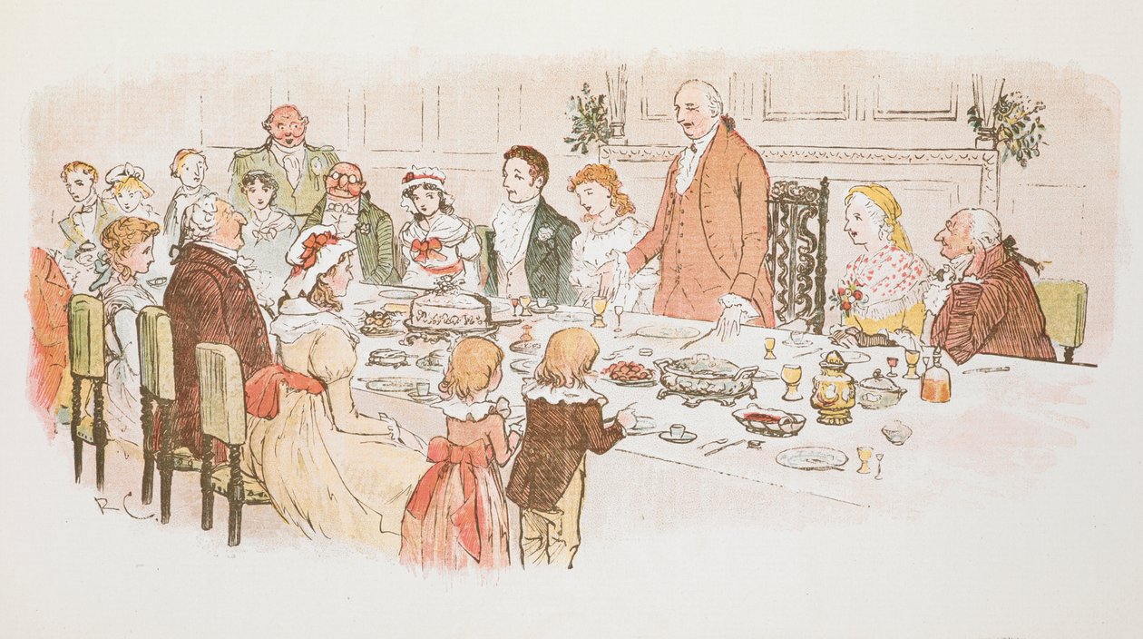 Świąteczny posiłek. autorstwa Randolph Caldecott