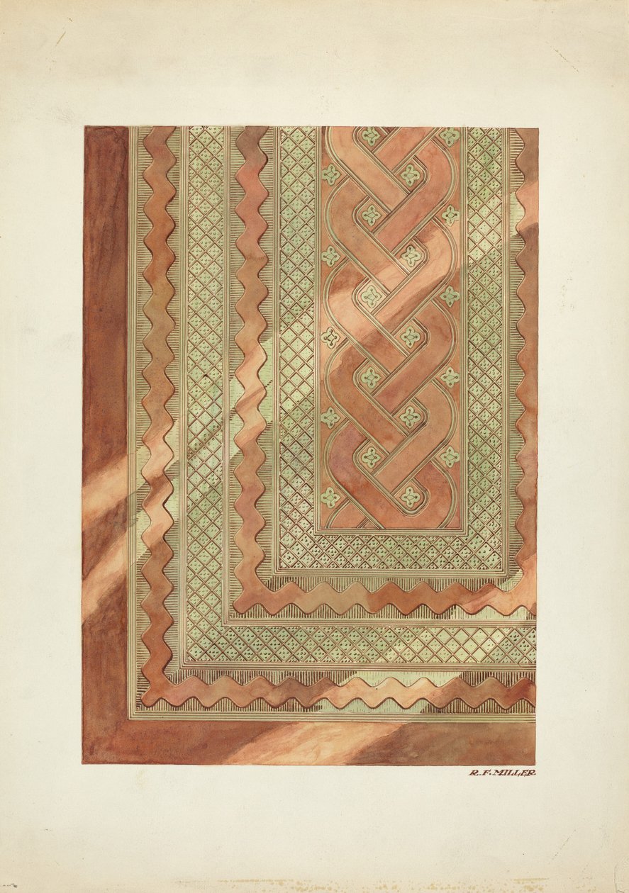 Skórzane siedzenie w salonie (Szczegóły) autorstwa Randolph F. Miller