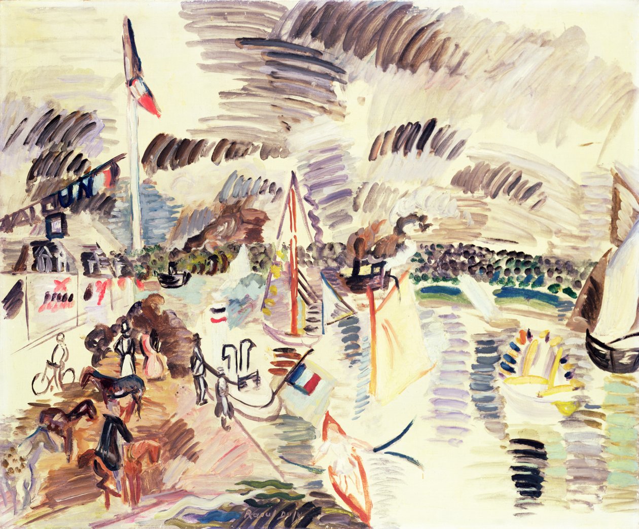 Caudebec, ok. 1913 (gwasz na papierze) autorstwa Raoul Dufy