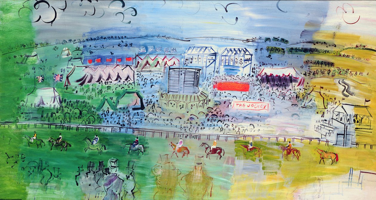 Wyścigi w Epsom, ok. 1934 (olej na płótnie) autorstwa Raoul Dufy