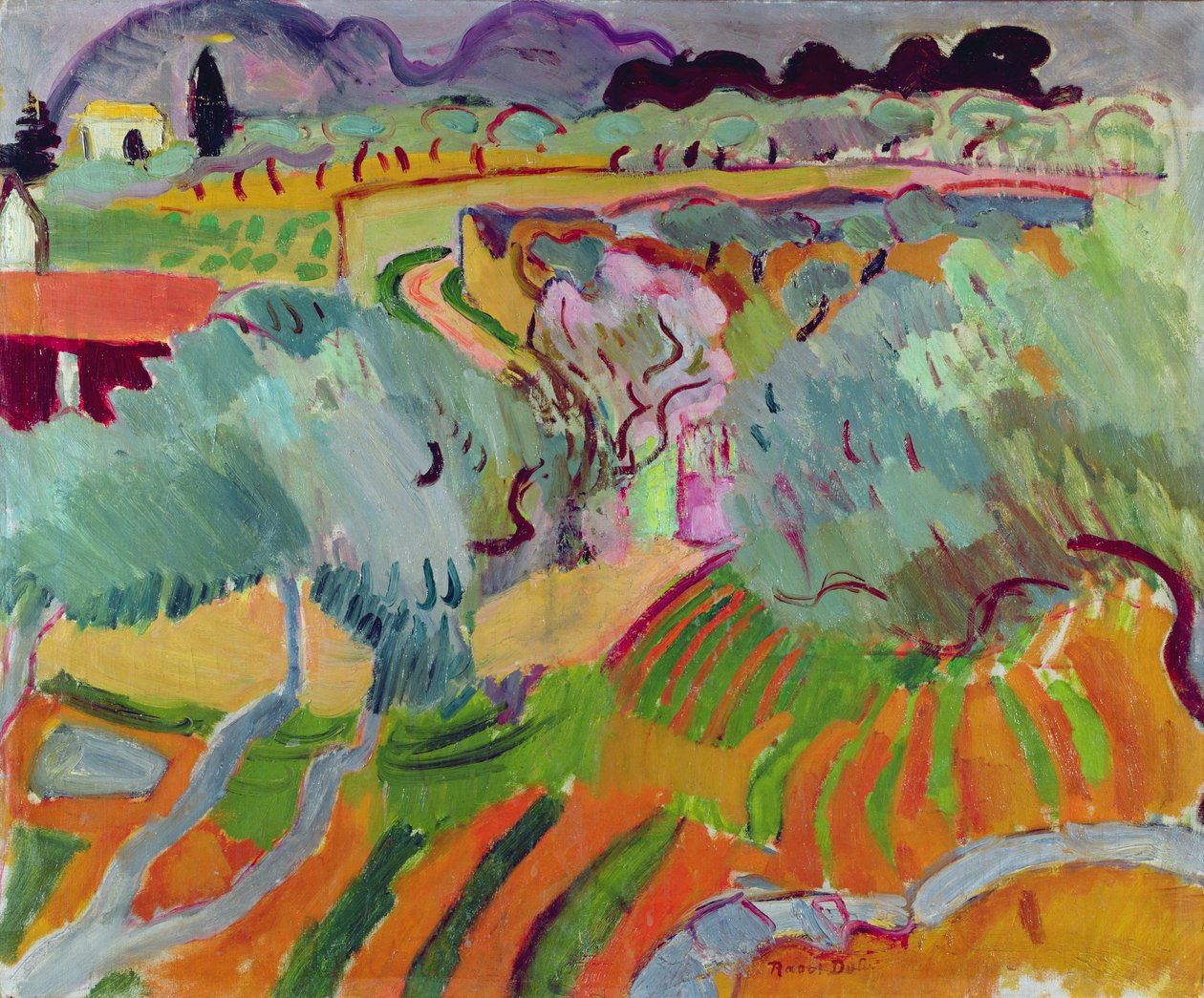 Krajobraz w Prowansji autorstwa Raoul Dufy