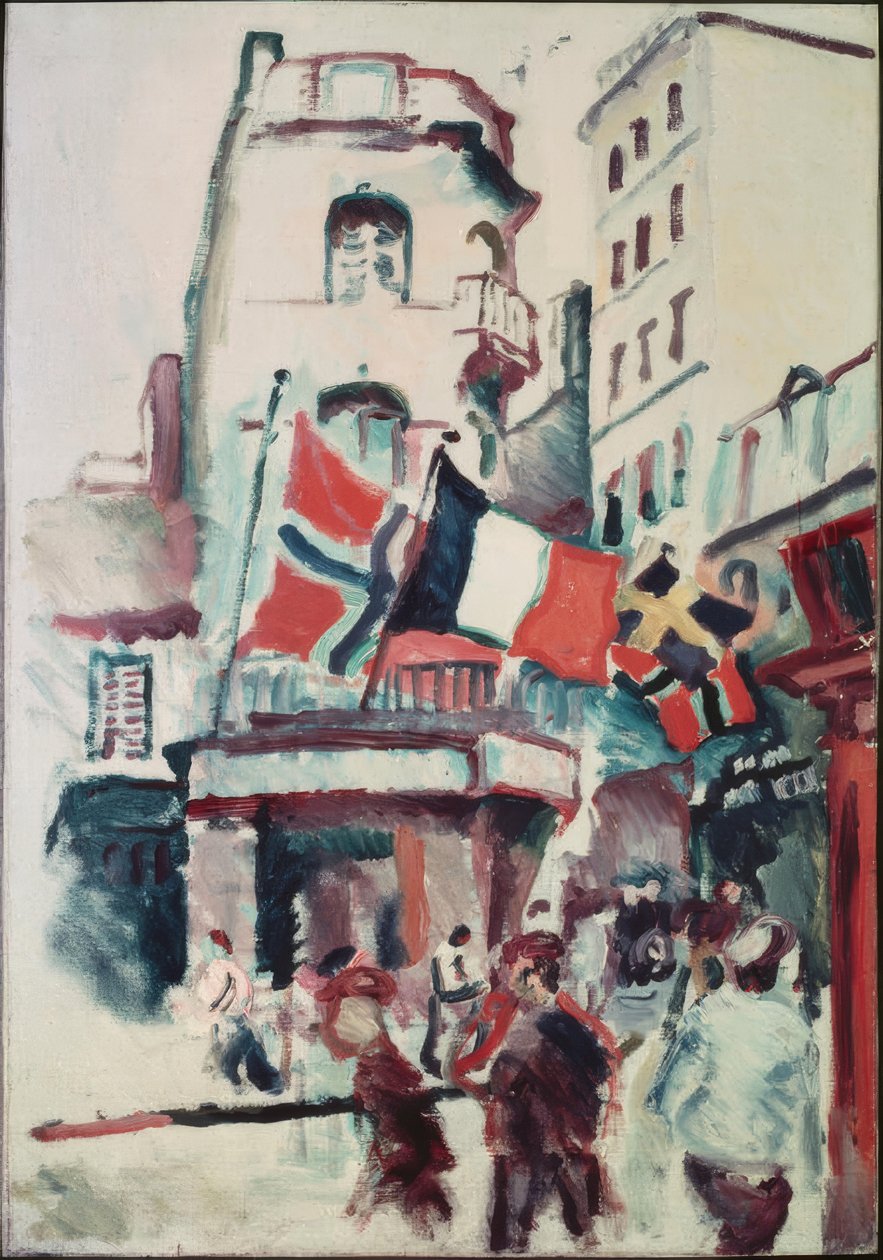 Ulica z flagami autorstwa Raoul Dufy