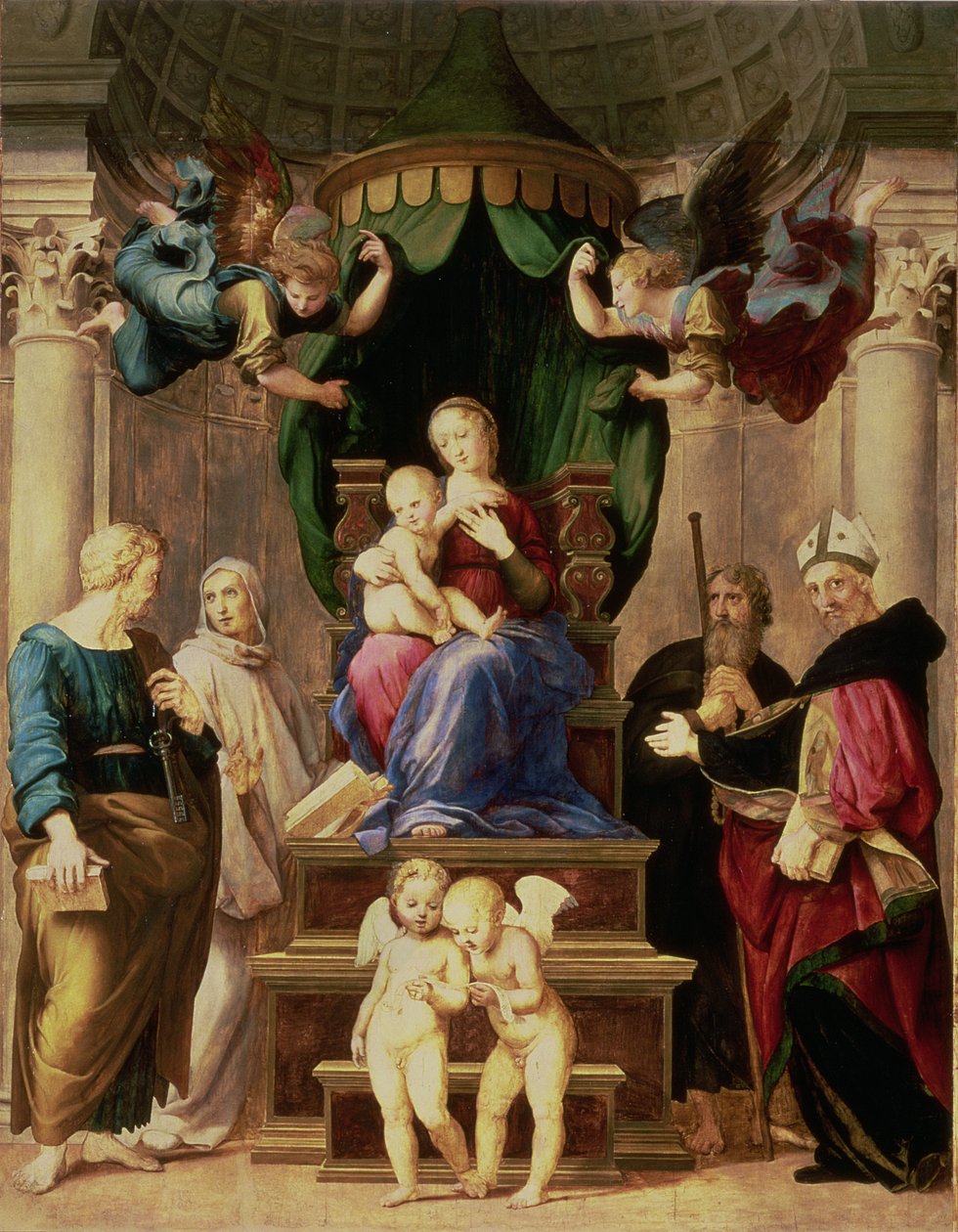 Madonna Baldacchino (panel) autorstwa Raffaello Sanzio Raphael