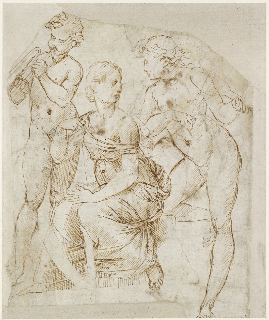 Recto: Grupa Muzyków, WA1846.166 autorstwa Raffaello Sanzio Raphael