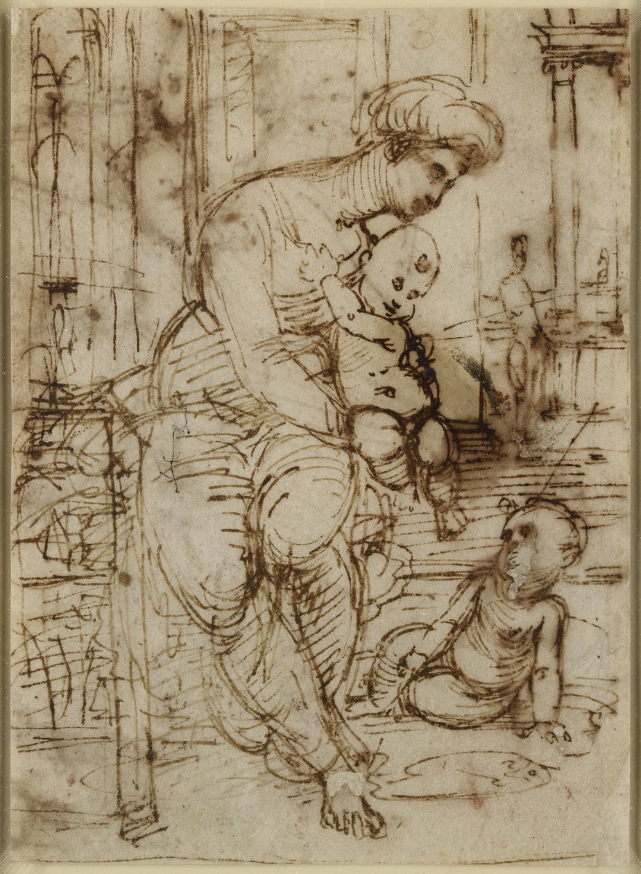 Recto: Dziewica z Dzieciątkiem i św. Janem, WA1846.162 autorstwa Raffaello Sanzio Raphael