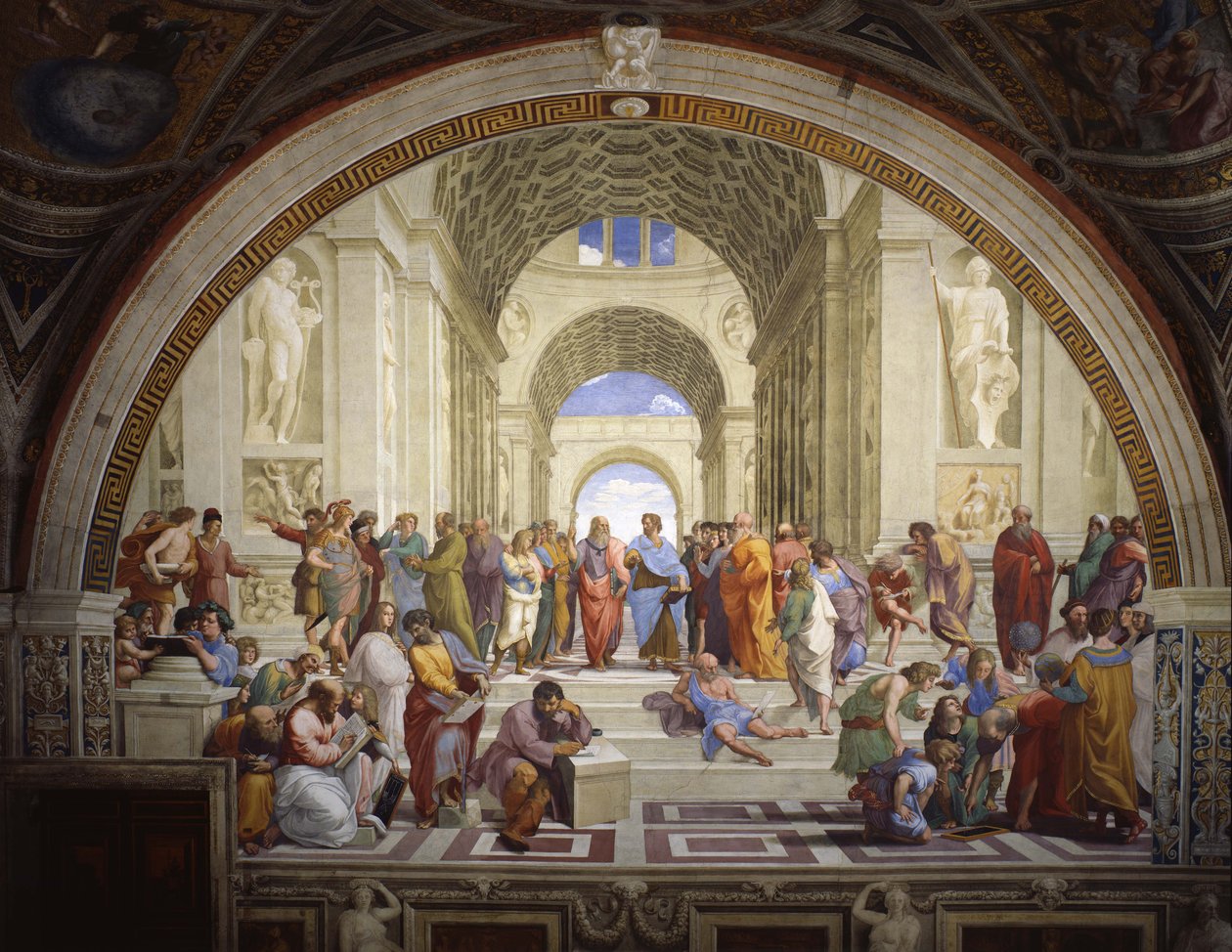 Sala Segnatury im Vatikan für Papst Julius II., Wandfresko autorstwa Raffaello Sanzio Raphael