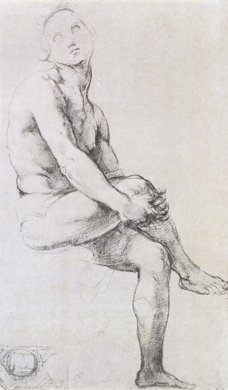 Studium Adama do „Dysputy”, ok. 1510 (kreda) autorstwa Raffaello Sanzio Raphael