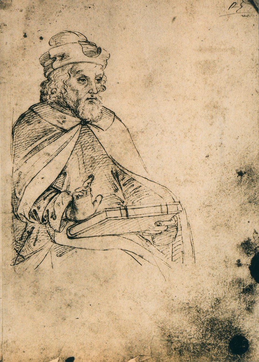 Kobieca postać z książką; rysunek Rafaela w Gallerie dellAccademia w Wenecji autorstwa Raffaello Sanzio Raphael