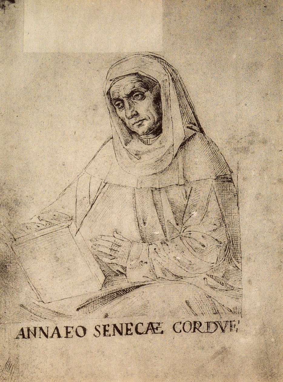 Portret Seneki; rysunek Rafaela, Gallerie dellAccademia, Wenecja autorstwa Raffaello Sanzio Raphael