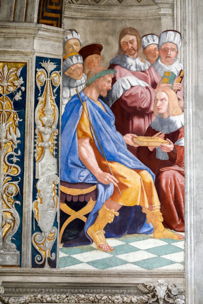 Fresk sprawiedliwości, detal. 16 wiek autorstwa Raphael