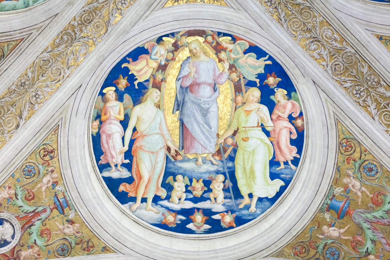 Chrystus między miłosierdziem a sprawiedliwością autorstwa Raphael (1483 1520)