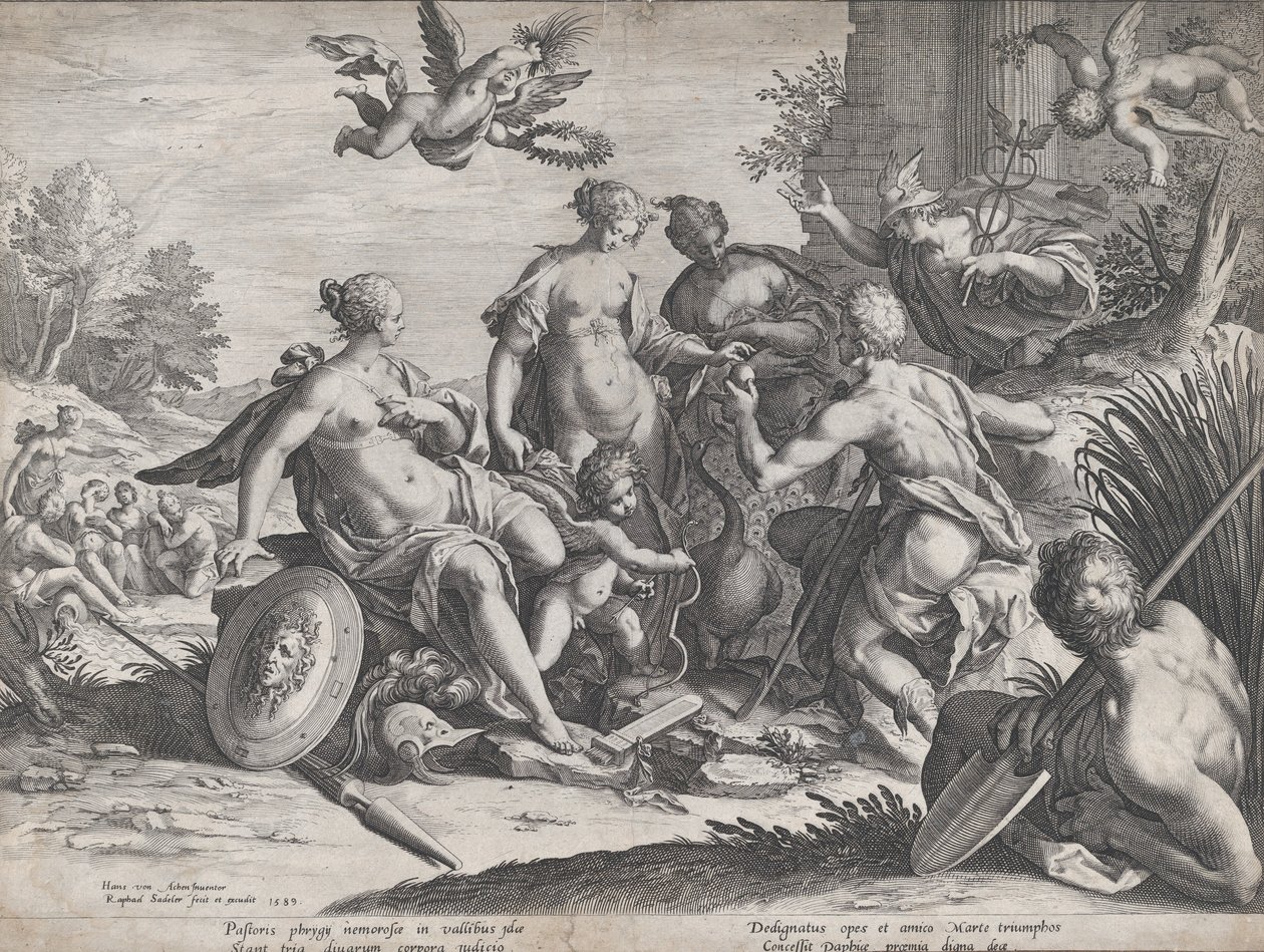 Wyrok Paryża, 1589. autorstwa Raphael Sadeler