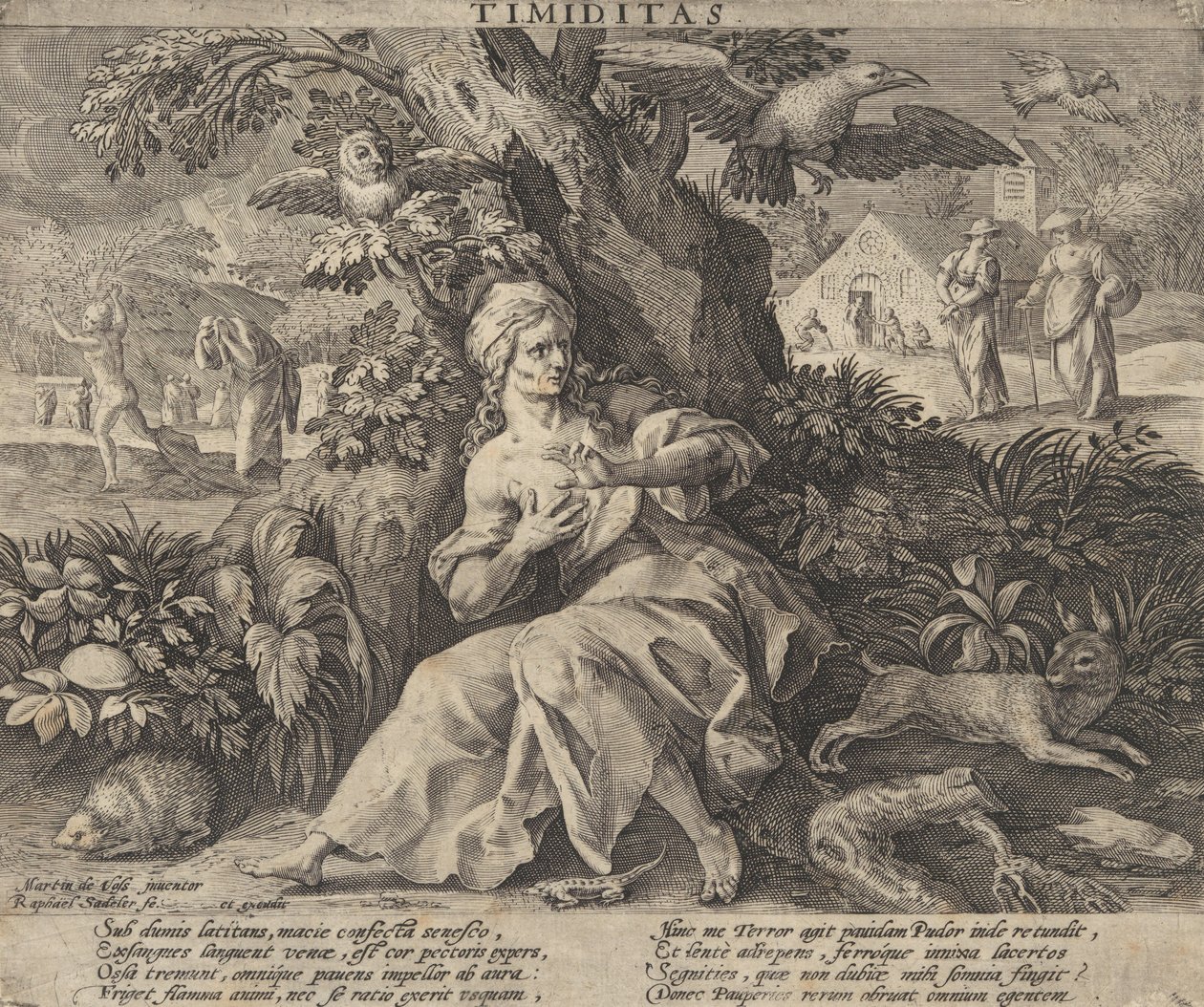 Timiditas z Czterech Imadeł, ca. 1580-1628. autorstwa Raphael Sadeler