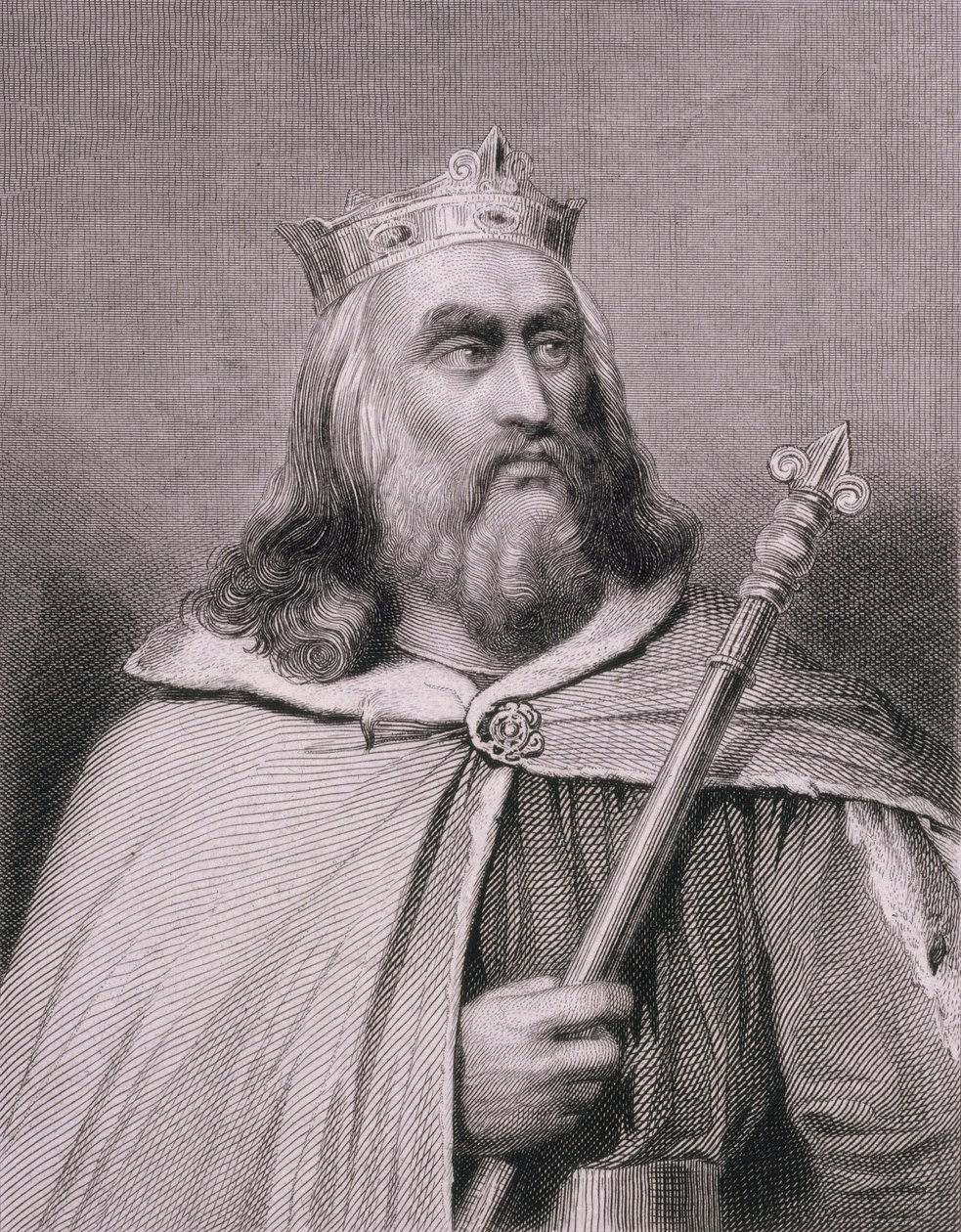Clotaire lub Chlotar II (zm.629) Król Franków, ryty przez Webera autorstwa Raymond Quinsac Monvoisin