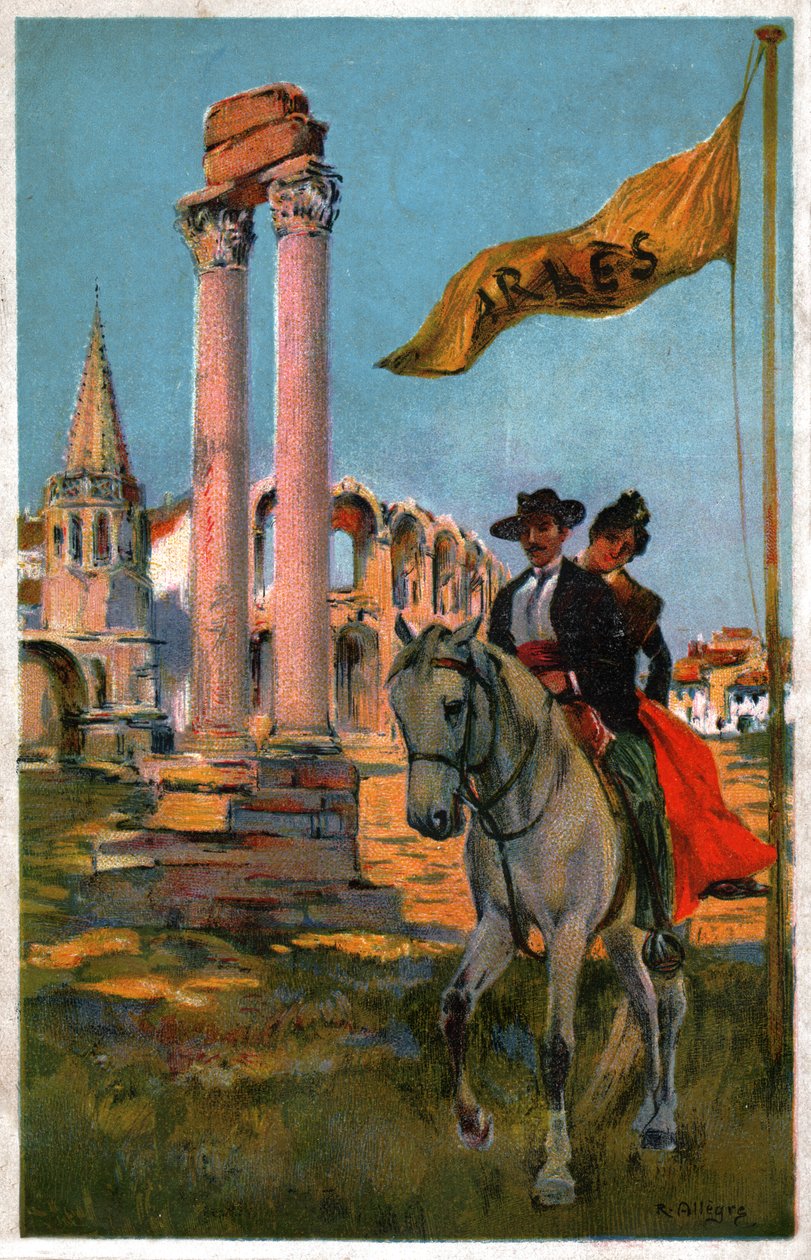 Miasto Arles. (Ilustracja, ok. 1920) autorstwa Raymond Allegre