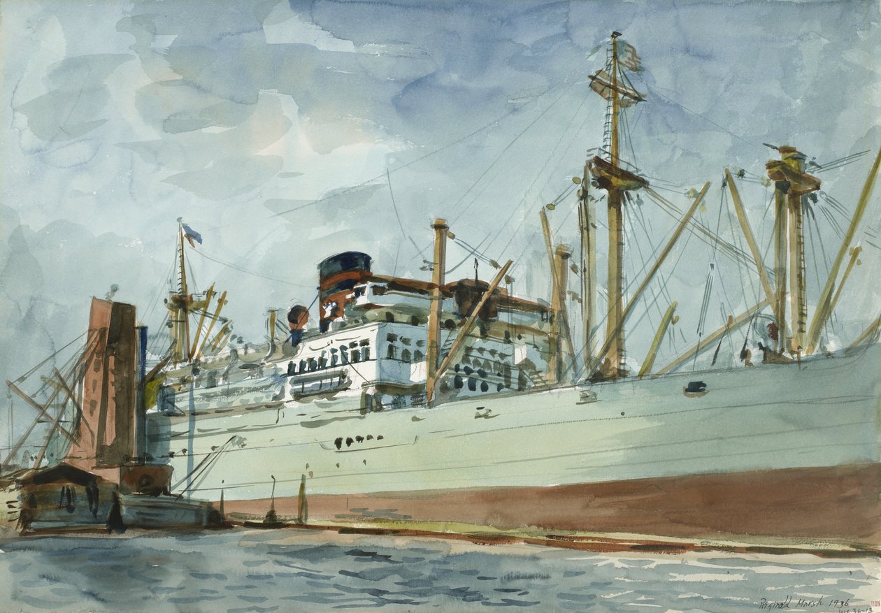Frachtowiec parowy i holownik autorstwa Reginald Marsh
