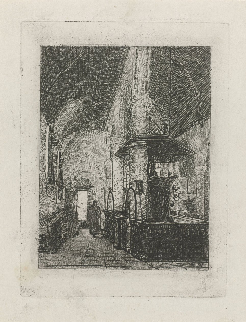 Kerkinterieur autorstwa Reinier Evert Johannes Roeterink