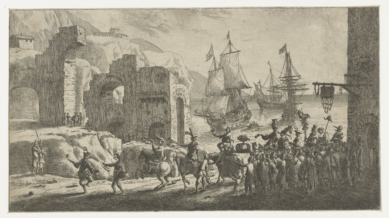 Maskarada w porcie autorstwa Reinier Nooms (attributed to)