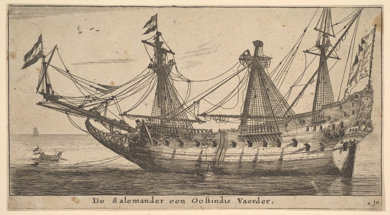 Salemander an Oostindis Vaerder, połowa XVII wieku. autorstwa Reinier Zeeman