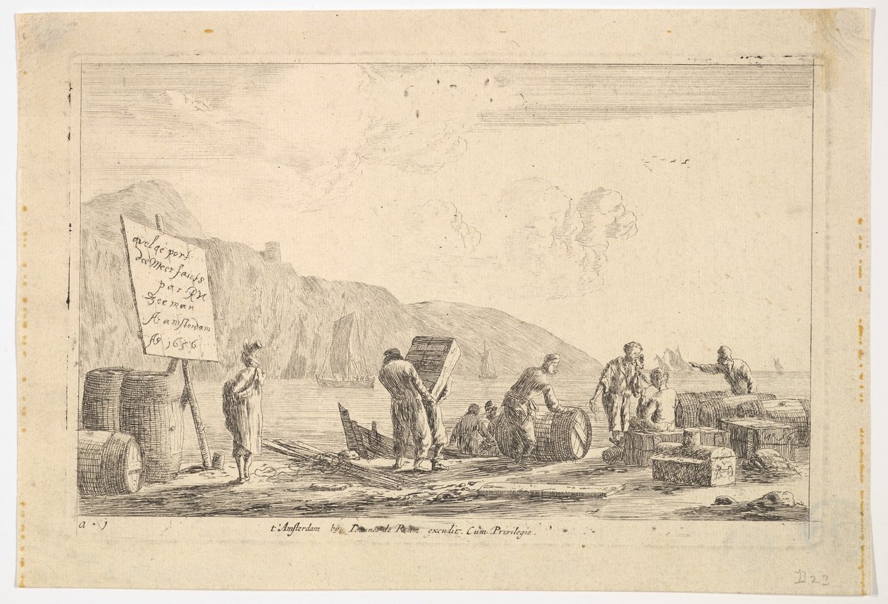 Scena portowa, XVII wiek. autorstwa Reinier Zeeman