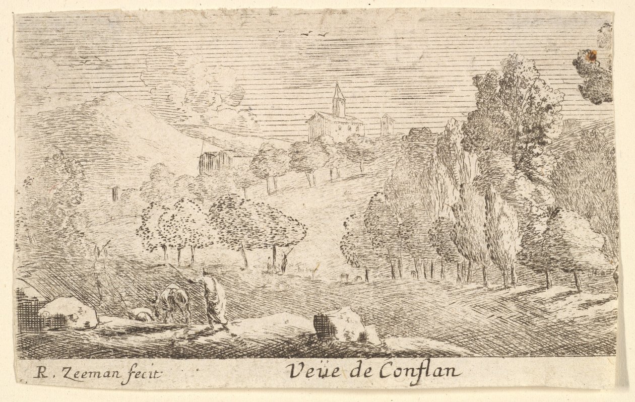Veüe de Conflans, połowa XVII wieku. autorstwa Reinier Zeeman