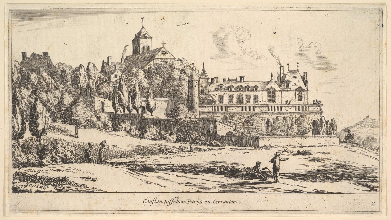 Widok Conflans, XVII wiek. autorstwa Reinier Zeeman