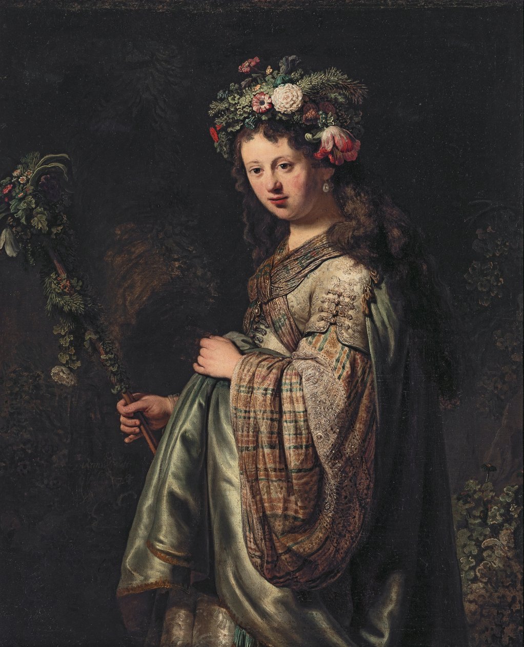 Saskia van Uylenburgh (1612-1642) jako Flora autorstwa Rembrandt van Rijn