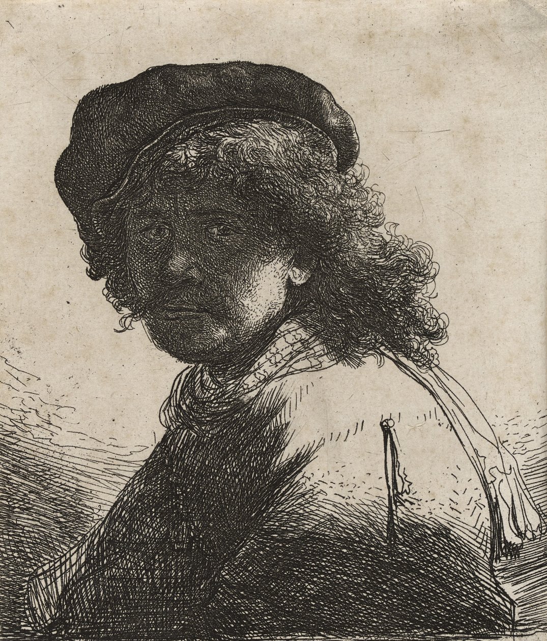 Rembrandt w czapce i szaliku, ok. 1663 autorstwa Rembrandt van Rijn