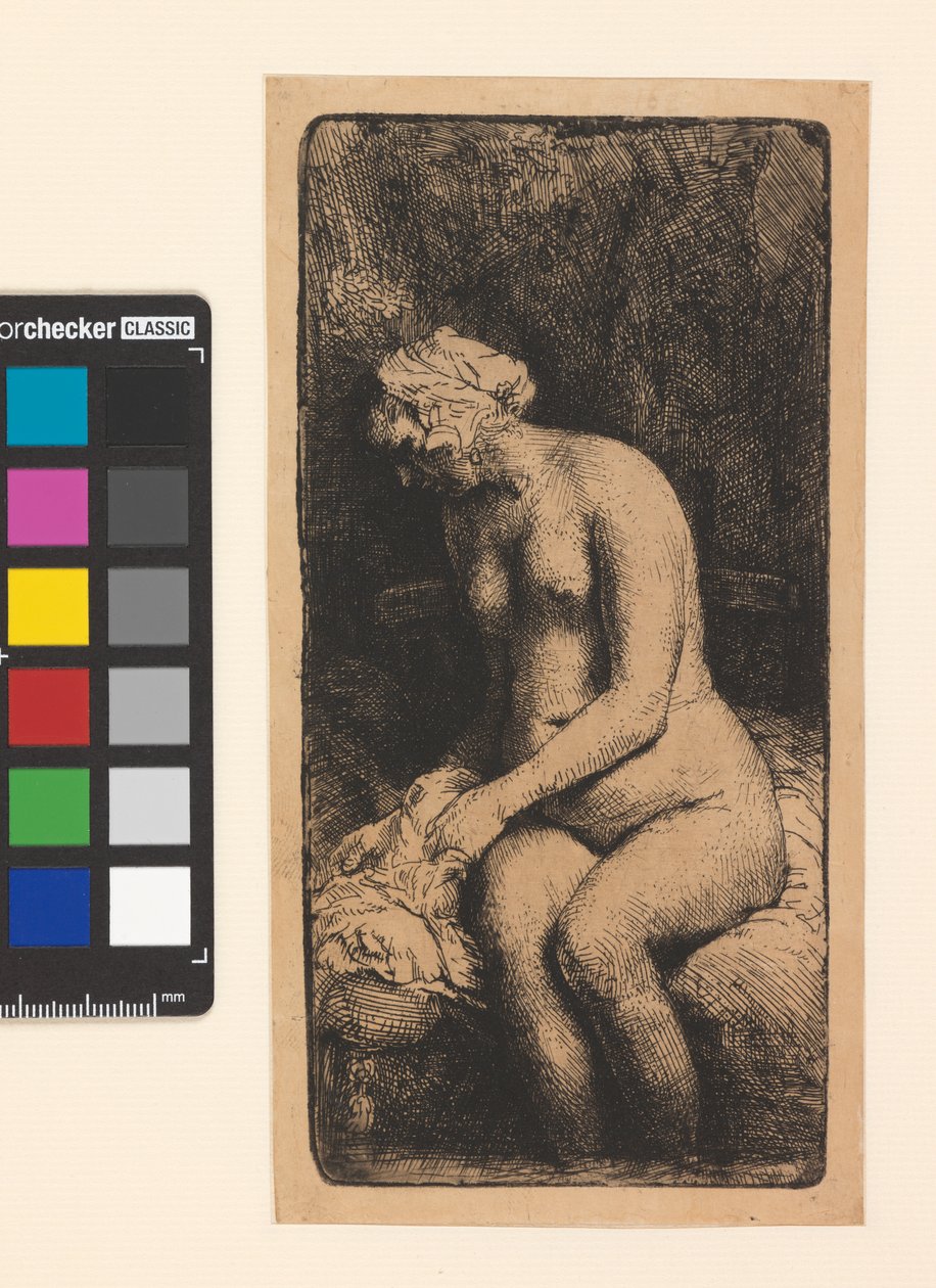 AD.12.39-162 ښځه غسل کول، 1658 پولی autorstwa Rembrandt van Rijn