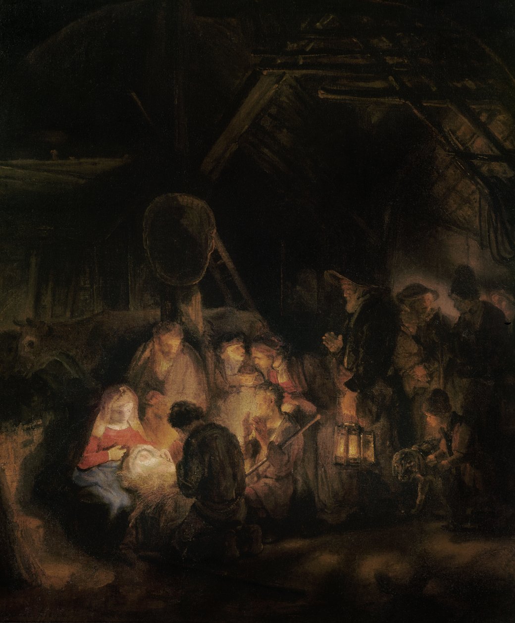 Adoracja pasterzy, 1646 autorstwa Rembrandt van Rijn