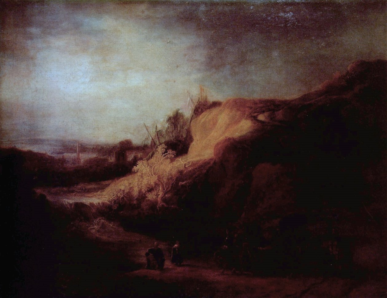 Krajobraz z chrztem eunucha autorstwa Rembrandt van Rijn