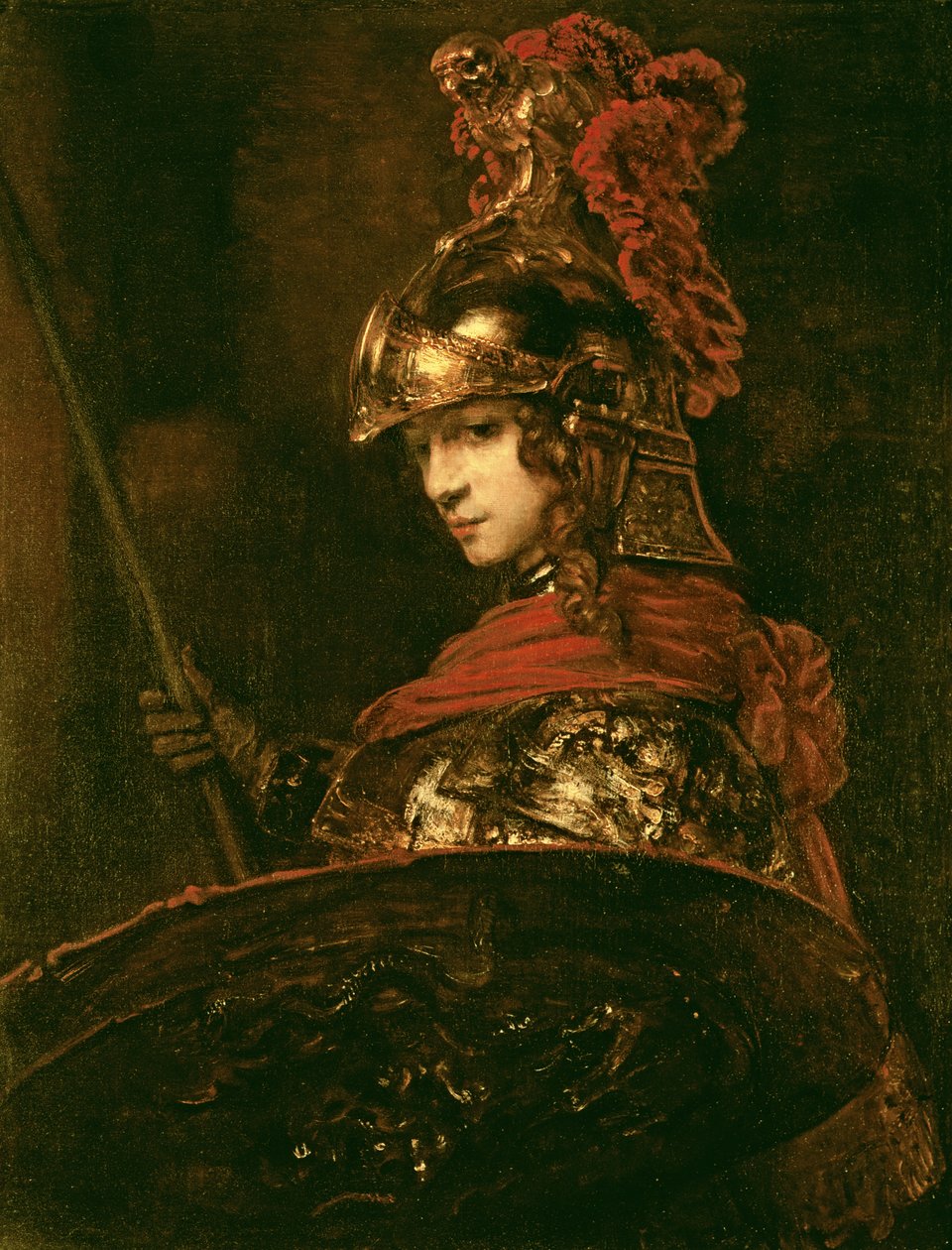 Pallas Atena (w zbroi) autorstwa Rembrandt van Rijn