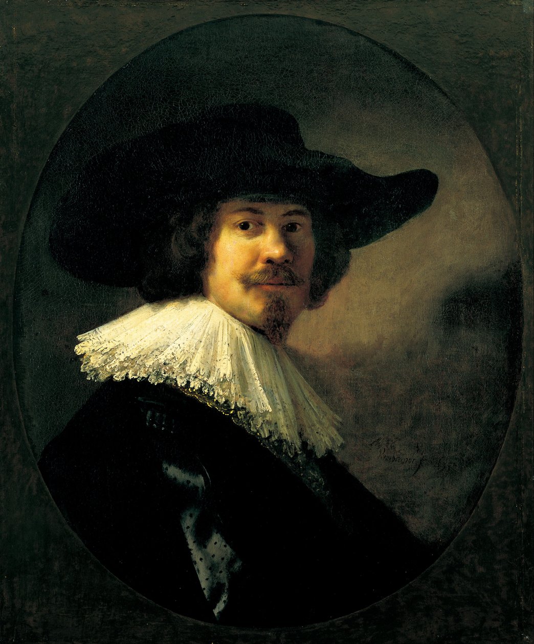 Portret mężczyzny w kapeluszu z szerokim rondem autorstwa Rembrandt van Rijn