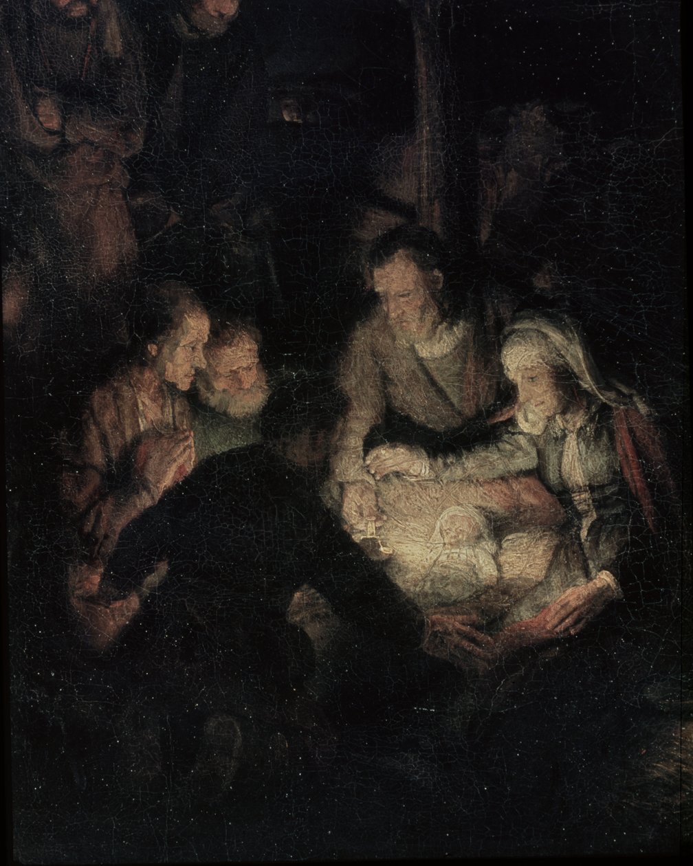 Adoracja pasterzy, detal, 1646 (detal z 142128) autorstwa Rembrandt van Rijn
