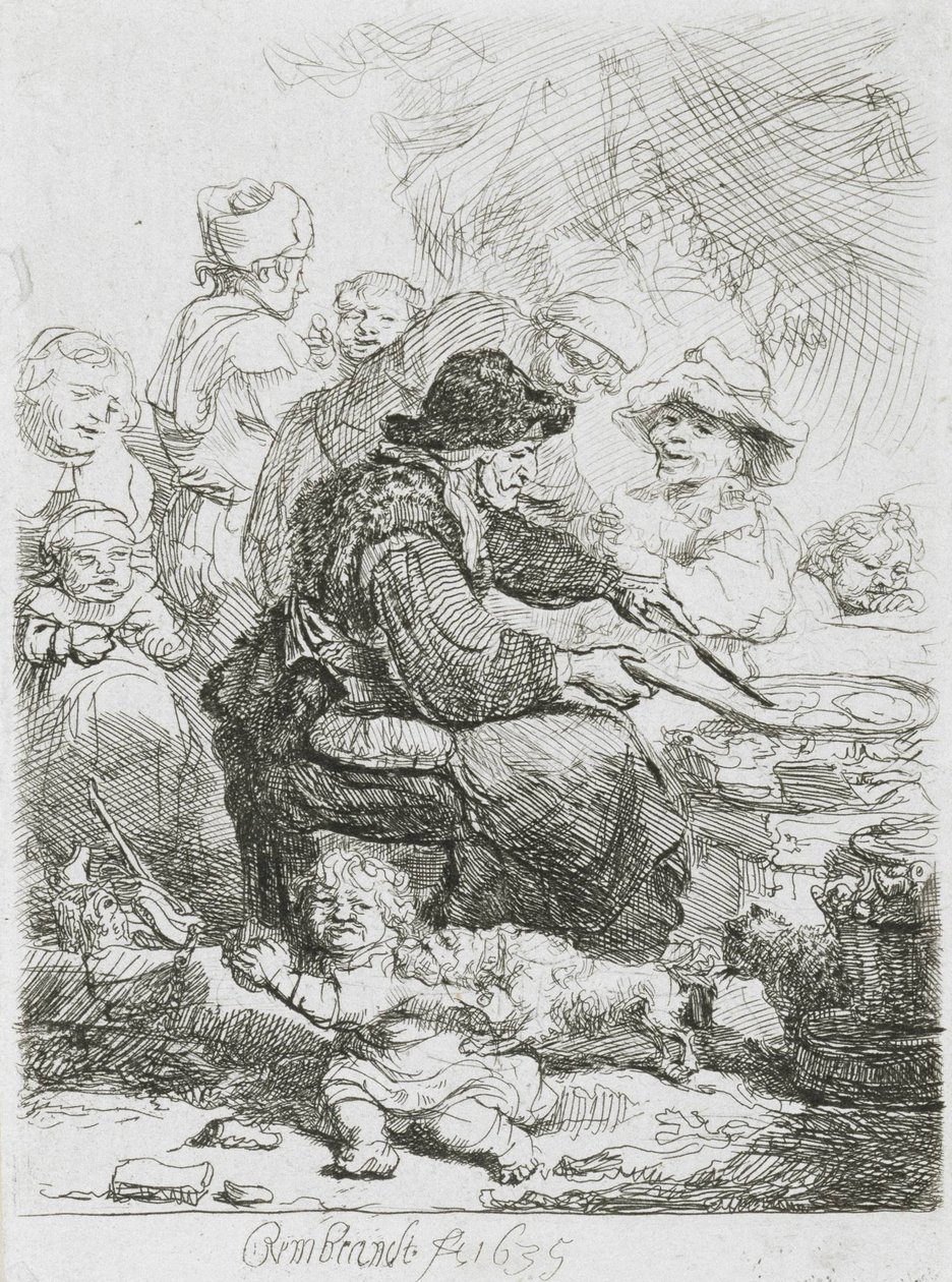 Kobieta naleśnikowa autorstwa Rembrandt van Rijn