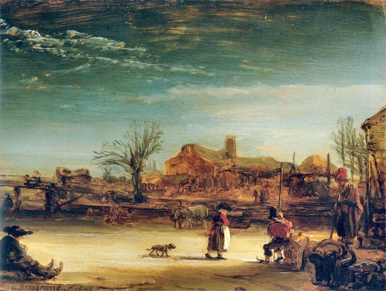 Zimowy krajobraz autorstwa Rembrandt van Rijn