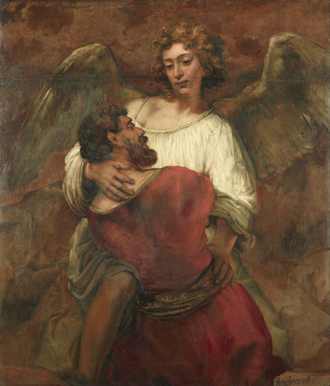 Jakub zmagający się z aniołem autorstwa Rembrandt