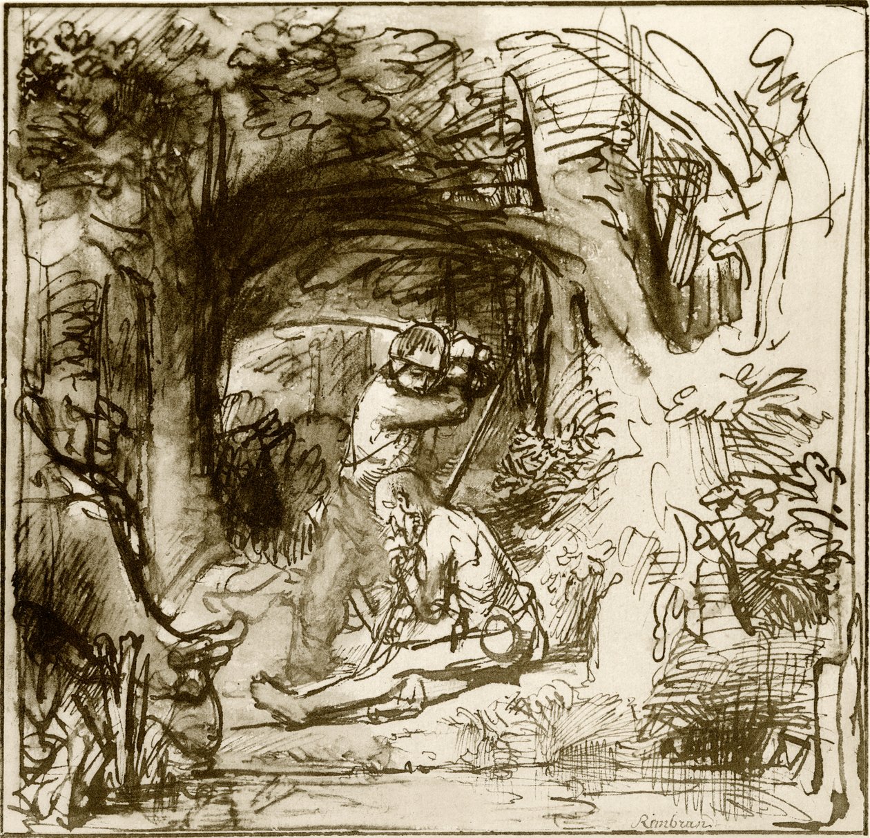 Rtęć zabija Argusa autorstwa Rembrandt Harmensz. van Rijn