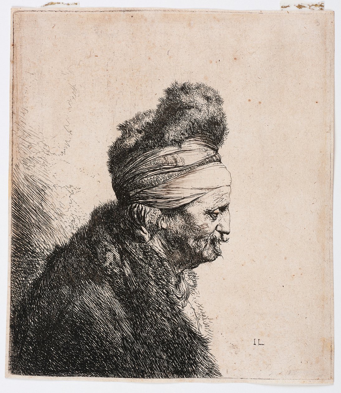 Trzecia głowa wschodnia autorstwa Rembrandt Harmensz. van Rijn