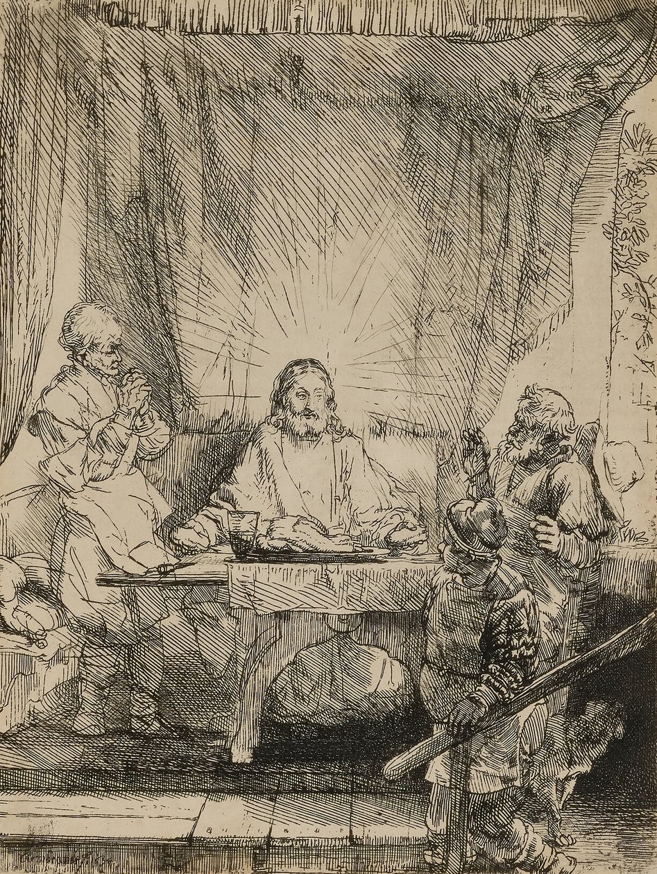 Chrystus w Emaus autorstwa Rembrandt van Rijn