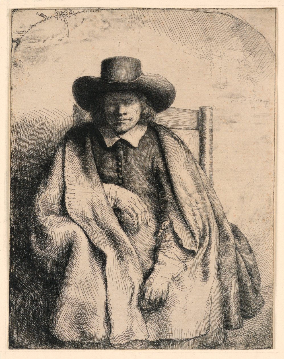Klemens de Jonghe, sprzedawca grafik autorstwa Rembrandt van Rijn